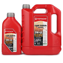 Масло моторное TOTACHI NIRO LV Synthetic SAE 5W-40 API SP, SN PLUS, SNCF, ACEA A3B4 3,47 кг4л акция (4+1=5л)