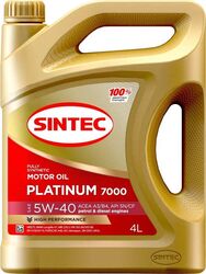 масло моторное 5w40 sintec 4л синтет platinum 7000 a3b4