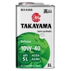 Масло моторное TAKAYAMA 10W40 Safetec API SL, ACEA A3B4 пс 1л метал (12шт48096)